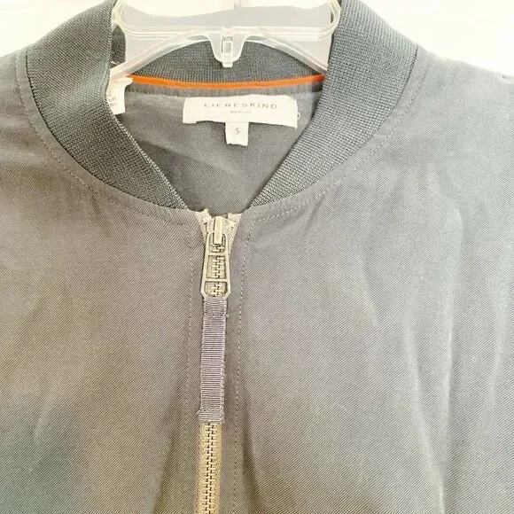 Liebeskind Berlin Women’s Grey Twill- Collar Bomber Jacket Size Small